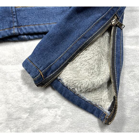 NEW Coalition LA Sz XL Faux Fur Collar and Lining Cropped Denim Jean Jacket NWT - Picture 11 of 16